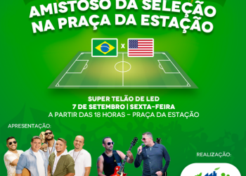 Prefeitura transmite amistoso internacional entre Brasil e Estados Unidos