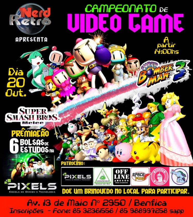 Escola Pixels patrocina Campeonato de Vídeo Game do Nerd Retrô