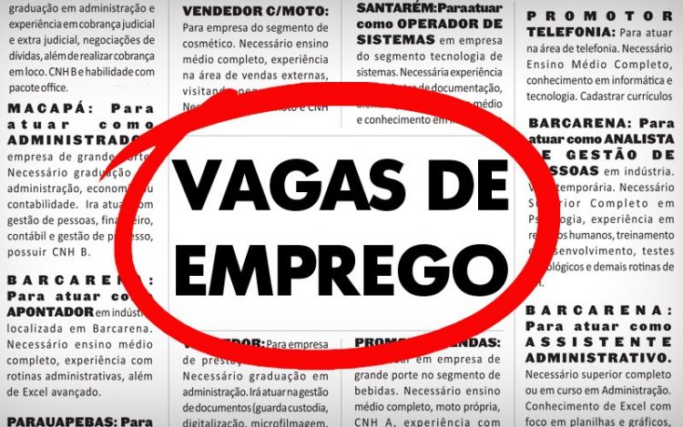 Confira as vagas de emprego disponíveis nas Unidades do SINE/IDT nesta segunda-feira na capital