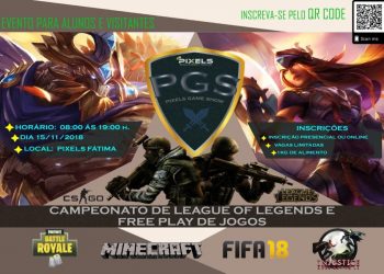 Escola Pixels promove Campeonato de Games gratuito no Feriado