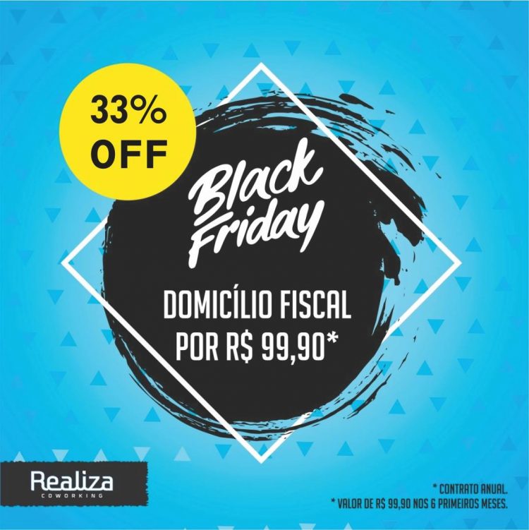 Realiza Coworking lança promoção inédita de Black Friday de domicilio fiscal