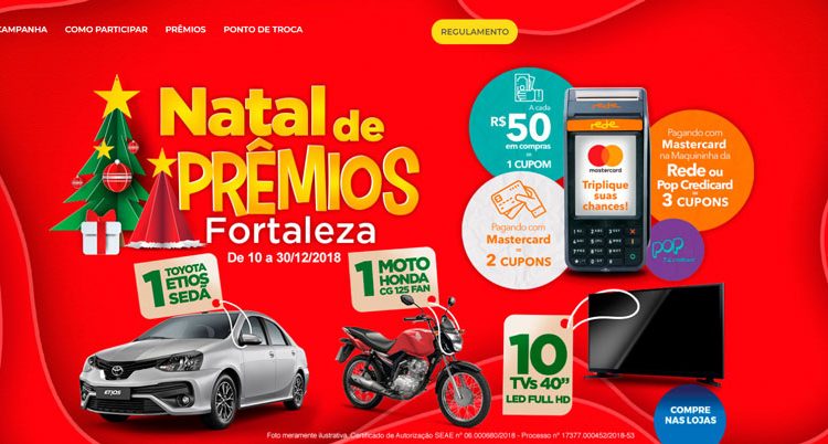 Natal de Prêmios Fortaleza vai sortear carro, moto e TVs