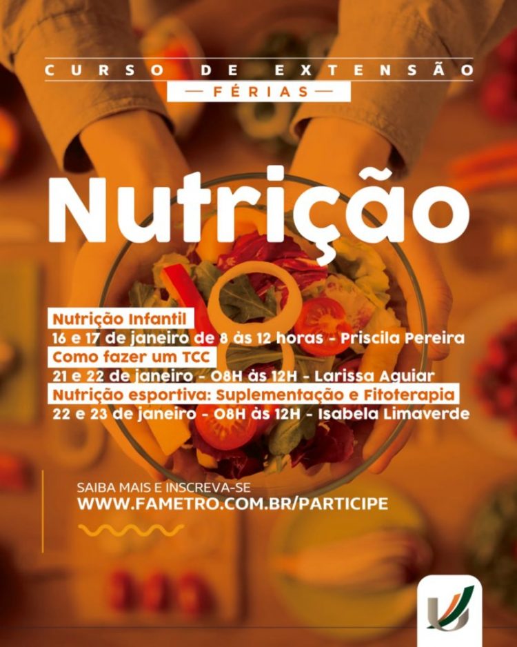 Unifametro organiza cursos de extensão em Nutrição