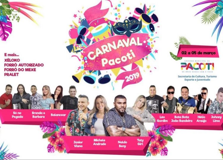 Carnaval de Pacoti tem Naldo Benny, Taty Girl, Junior Viana e Michele Andrade