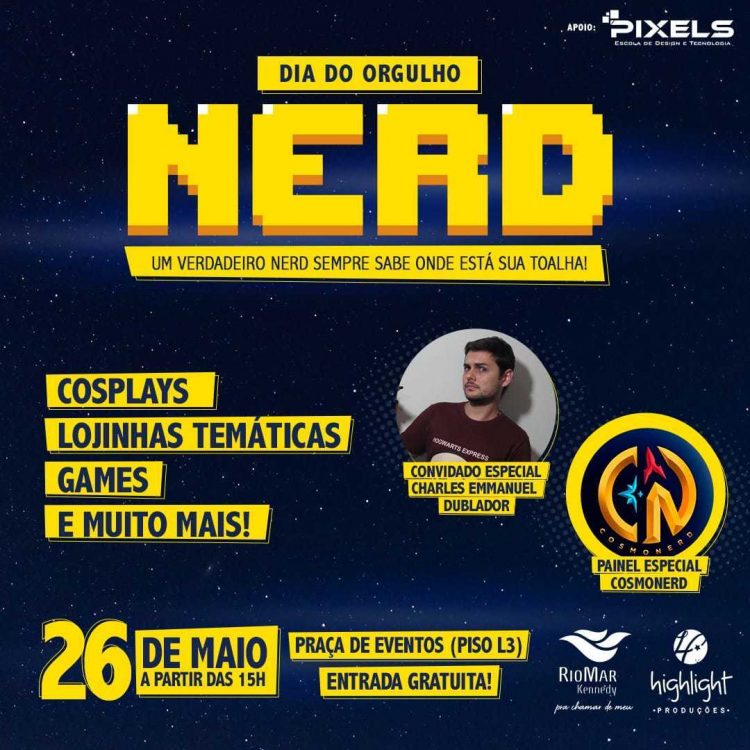 Escola Pixels comemora Dia do Orgulho Nerd com  robôs, games e palestras no RioMar Kennedy
