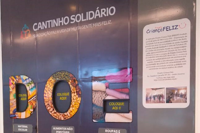 ‘Cantinho Solidário’ do Shopping Parangaba arrecada doações para o Projeto Criança Feliz