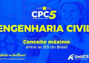 Curso de Engenharia Civil da UniAteneu conquista nota máxima no CPC e fica entre os melhores do Brasil