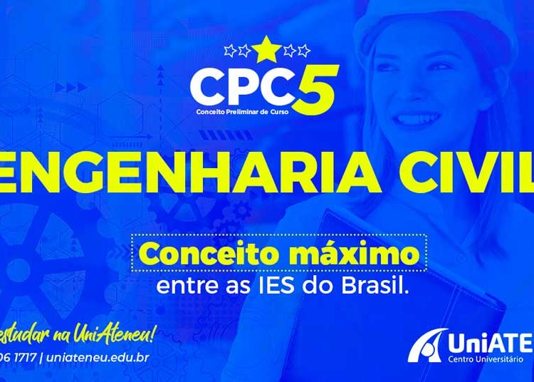 Curso de Engenharia Civil da UniAteneu conquista nota máxima no CPC e fica entre os melhores do Brasil