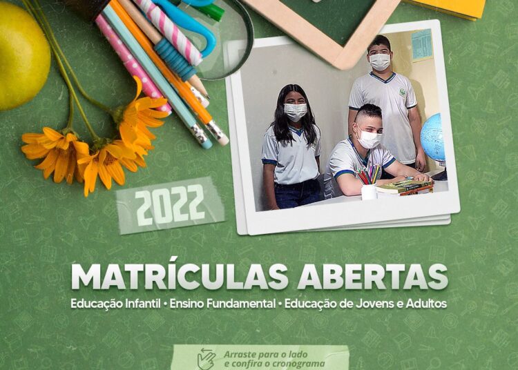 Prefeitura divulga calendário de matrículas para o ano letivo de 2022