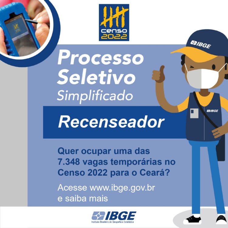 Últimos dias de inscrições para mais de 7 mil vagas de  recenseador do IBGE no Ceará