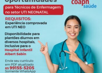 Cooperativa de Atendimento Pré e Hospitalar seleciona técnicos de enfermagem