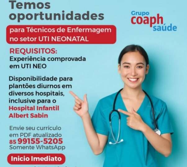 Cooperativa de Atendimento Pré e Hospitalar seleciona técnicos de enfermagem