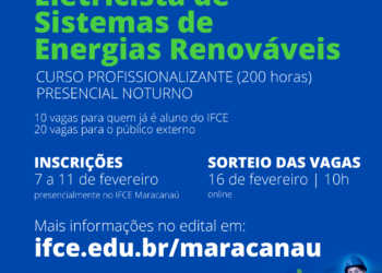 IFCE de Maracanaú oferta curso de qualificação profissional de Eletricista de Sistemas de Energias Renováveis
