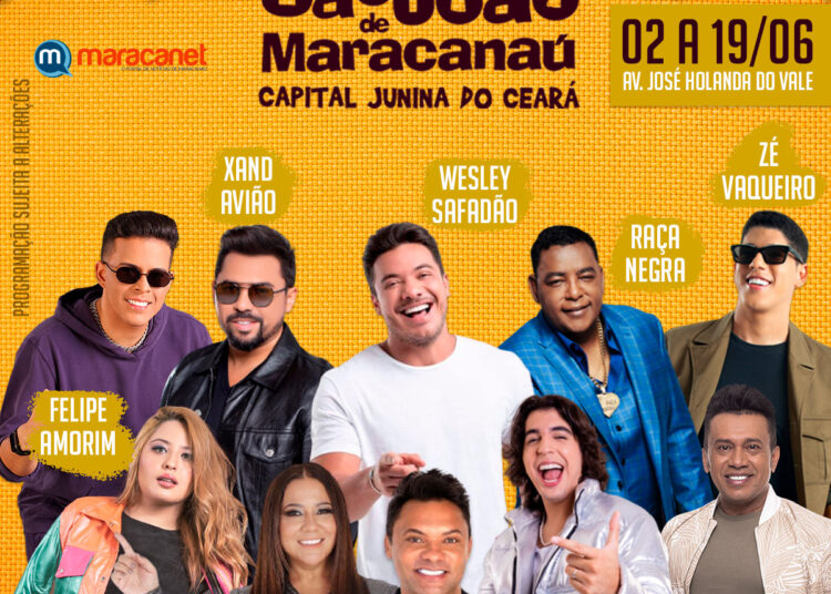 Confira as primeiras atrações confirmadas do São João de Maracanaú 2022