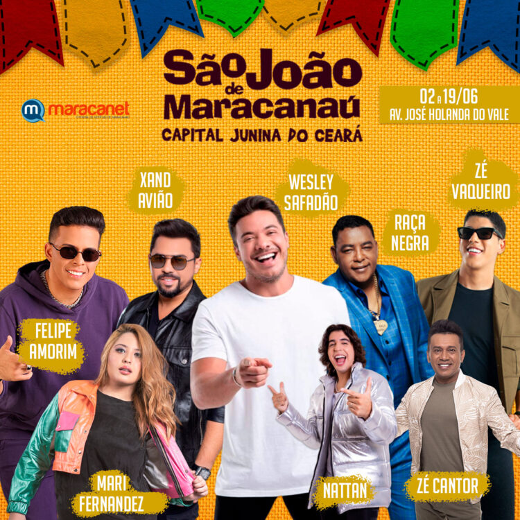 Confira as primeiras atrações confirmadas do São João de Maracanaú 2022