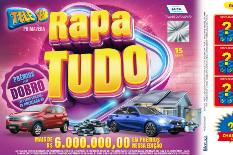 Tele Sena está sorteando um salário de R＄2 mil por 1 ano no Nordeste, todas as terças-feiras