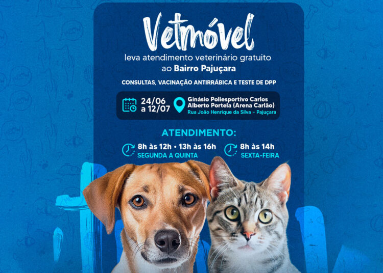 VetMóvel leva atendimento veterinário gratuito ao bairro Pajuçara