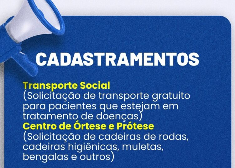 Cadastramento do Transporte Social e do Centro de Órtese e Prótese, está em novo endereço