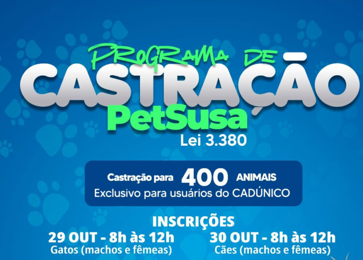 Prefeitura realiza programa de castração gratuita para cães e gatos