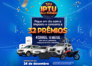 Prefeitura lança Campanha Seu IPTU Vale Prêmios 2024 com 32 grandes premiações, sendo quatro carros e dez motos