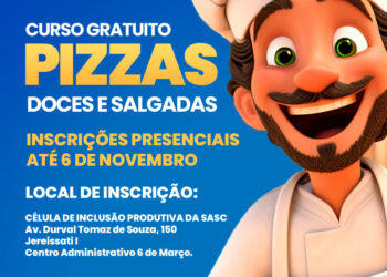 Inscrições abertas para curso gratuito de pizza em Maracanaú promovido pela Sasc, Senac e Sebrae