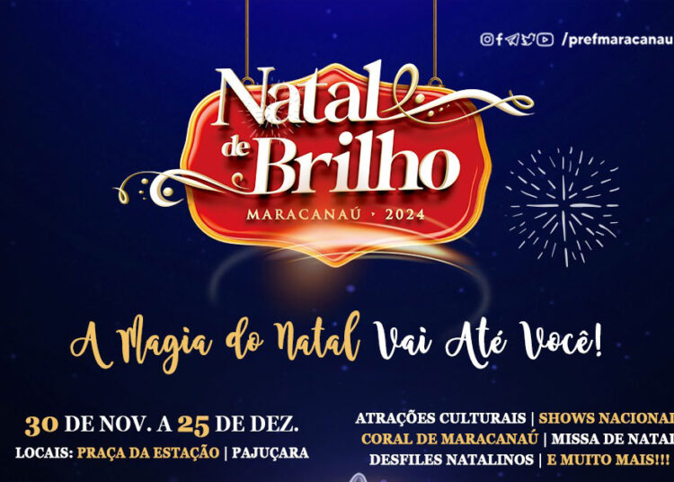 Natal de Brilho de Maracanaú 2024 terá grandes desfiles natalinos e shows de Geraldo Azevedo, Irmã Kelly Patricia e Isadora Pompeu