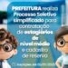 Prefeitura realiza Processo Seletivo Simplificado para contratação de estagiários de nível médio e cadastro de reserva