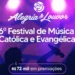 Prefeitura abre inscrições para 6º Festival de Música Católica e Evangélica do Alegria & Louvor com R$ 72 mil em premiações