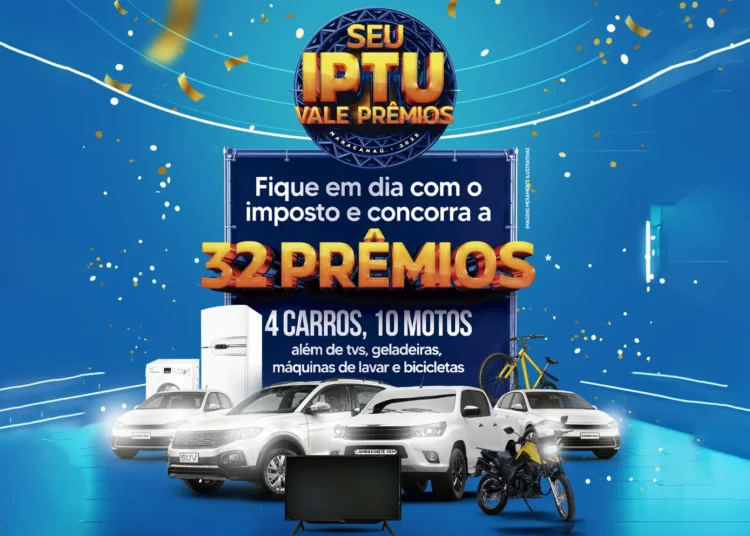No momento, você está visualizando Prefeitura lança a Campanha Seu IPTU Vale Prêmios 2025 com R$ 950 mil em premiações, sendo quatro veículos e 10 motos
